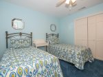 Guest Room with Two Twins Located off Office Area at 2 Red Cardinal